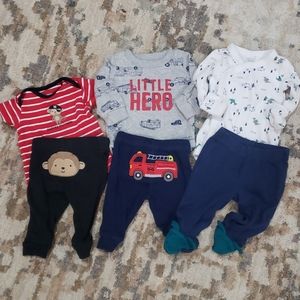 Set of 3 newborn boy outfits